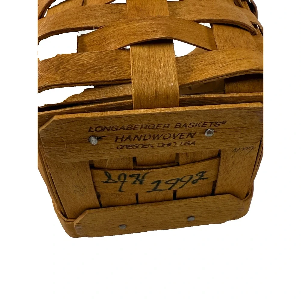 1992 Longaberger Father's Day Pencil Basket w/Plaid‎ Liner 4